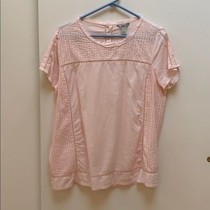Bass pink short sleeve blouse size L